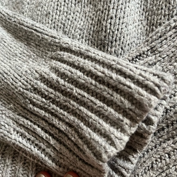 Cozy Warm Fair Isle Sweater - Oversized Grey Long Sleeve Knit - Winter Sweater - Picture 4 of 7